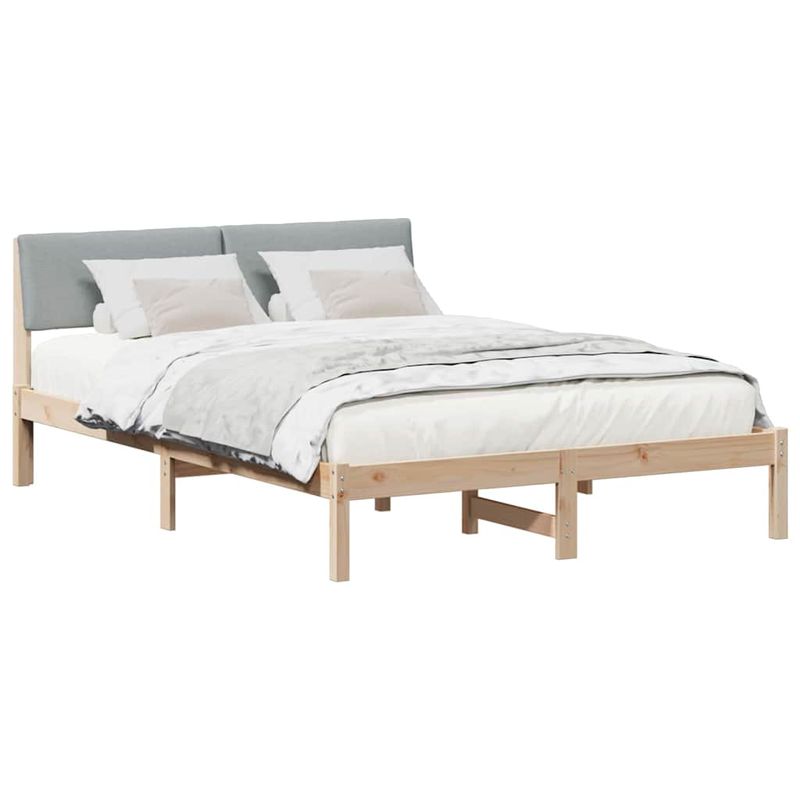 Casa si Gradina - Mobilier - Paturi si accesorii - Paturi - Cadru de pat Maro si gri deschis 140 x 190 cm Lemn masiv de pin - Infinity.ro