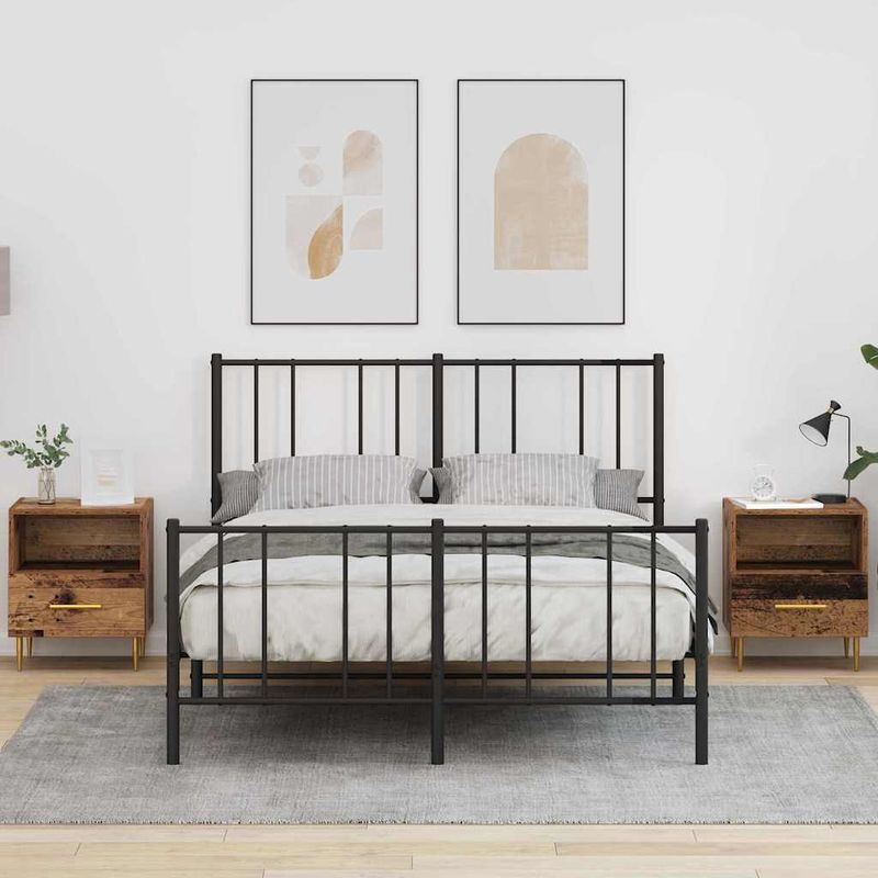 Casa si Gradina - Mobilier - Comode si corpuri - Noptiere - Noptiera 2 pcs Lemn vechi 40 x 35 x 47.5 cm Lemn compozit - Infinity.ro