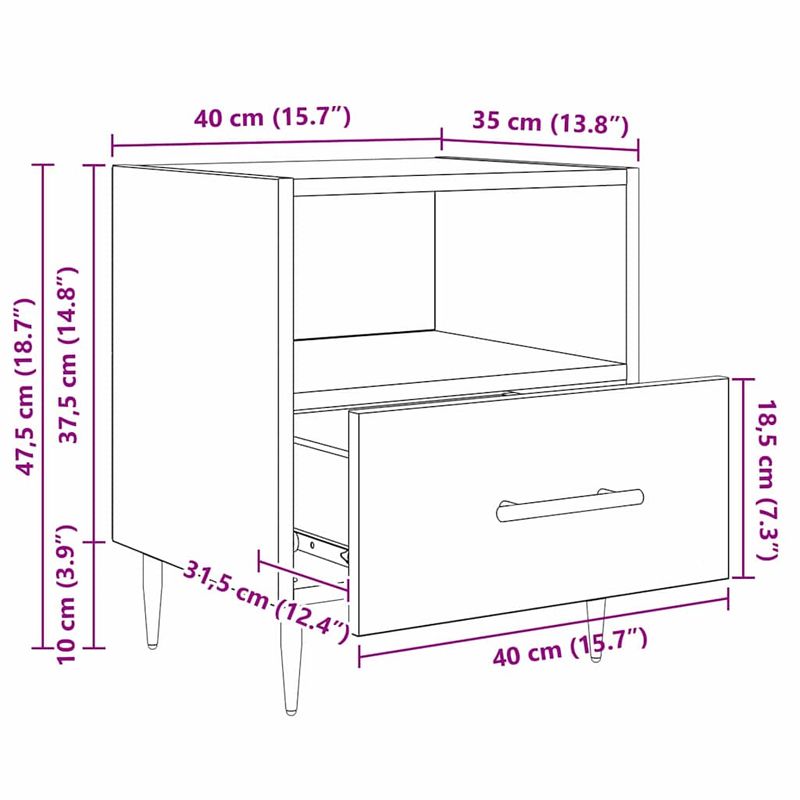 Casa si Gradina - Mobilier - Comode si corpuri - Noptiere - Noptiera 2 pcs Lemn vechi 40 x 35 x 47.5 cm Lemn compozit - Infinity.ro