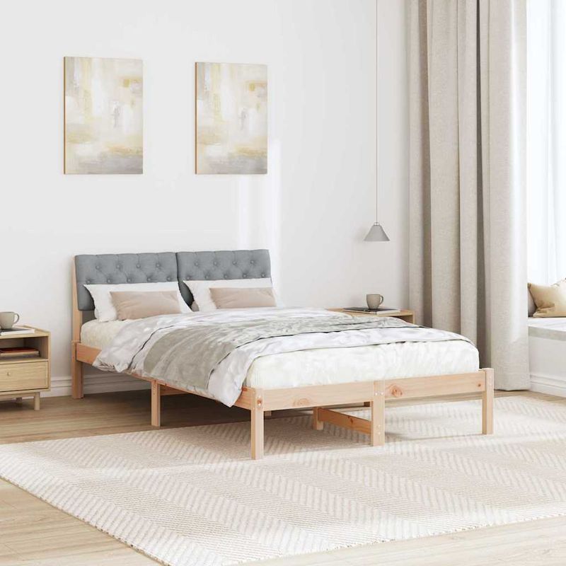 Casa si Gradina - Mobilier - Paturi si accesorii - Paturi - Cadru de pat Maro si gri deschis 120 x 190 cm Lemn masiv de pin - Infinity.ro