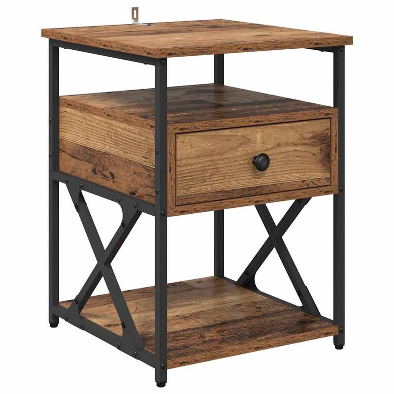 Casa si Gradina - Mobilier - Comode si corpuri - Noptiere - Noptiera Lemn vechi 40 x 42 x 55 cm Lemn compozit - Infinity.ro