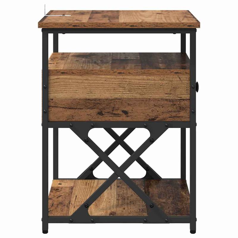 Casa si Gradina - Mobilier - Comode si corpuri - Noptiere - Noptiera Lemn vechi 40 x 42 x 55 cm Lemn compozit - Infinity.ro