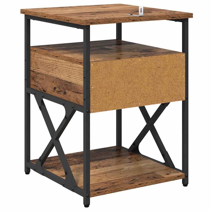 Casa si Gradina - Mobilier - Comode si corpuri - Noptiere - Noptiera Lemn vechi 40 x 42 x 55 cm Lemn compozit - Infinity.ro