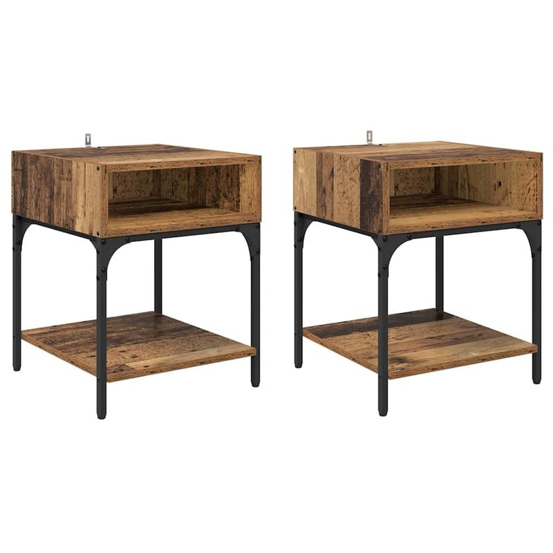 Casa si Gradina - Mobilier - Comode si corpuri - Noptiere - Noptiera 2 pcs Lemn vechi 40 x 40 x 50 cm Lemn compozit - Infinity.ro