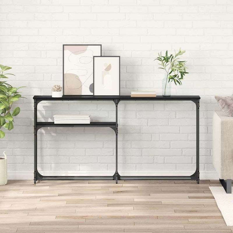 Casa si Gradina - Mobilier - Comode si corpuri - Console - MasaConsole Stejar negru 145x22.5x75cm Lemn compozit - Infinity.ro