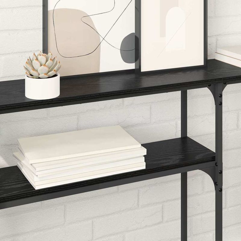 Casa si Gradina - Mobilier - Comode si corpuri - Console - MasaConsole Stejar negru 145x22.5x75cm Lemn compozit - Infinity.ro