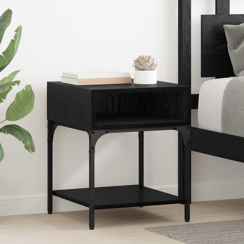 Casa si Gradina - Mobilier - Comode si corpuri - Noptiere - Noptiera Stejar negru 40 x 40 x 50 cm Lemn compozit - Infinity.ro