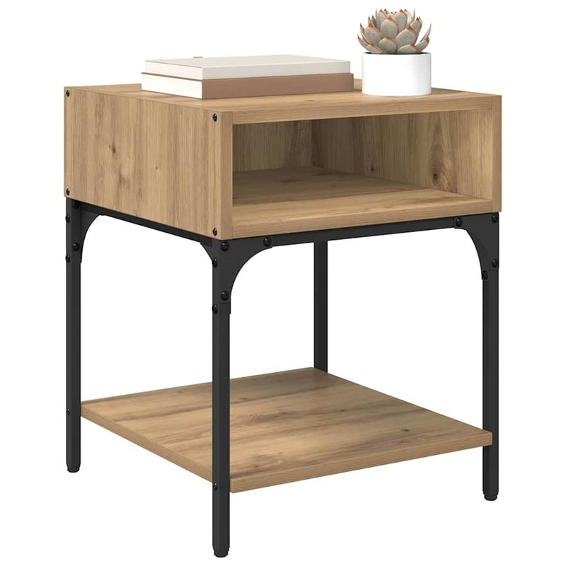 Casa si Gradina - Mobilier - Comode si corpuri - Noptiere - Noptiera stejar artizanal 40 x 40 x 50 cm Lemn compozit - Infinity.ro