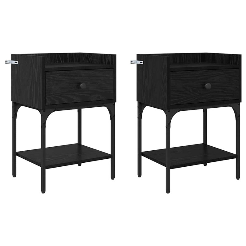Casa si Gradina - Mobilier - Comode si corpuri - Noptiere - Noptiera 2 pcs Stejar negru 40 x 29 x 60 cm Lemn compozit - Infinity.ro