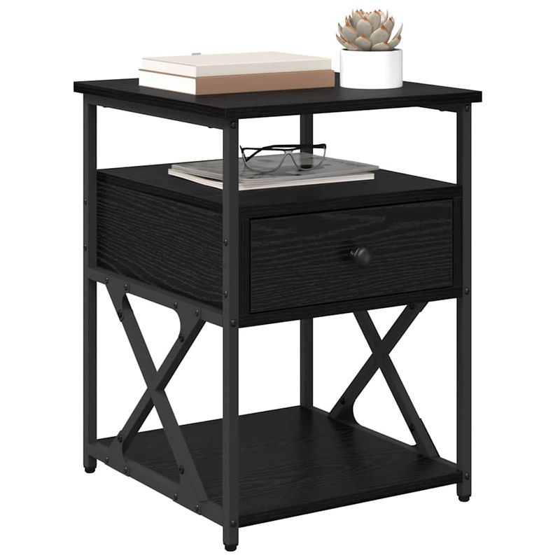 Casa si Gradina - Mobilier - Comode si corpuri - Noptiere - Noptiera cu sertar 2 pcs Stejar negru 40 x 42 x 55 cm - Infinity.ro