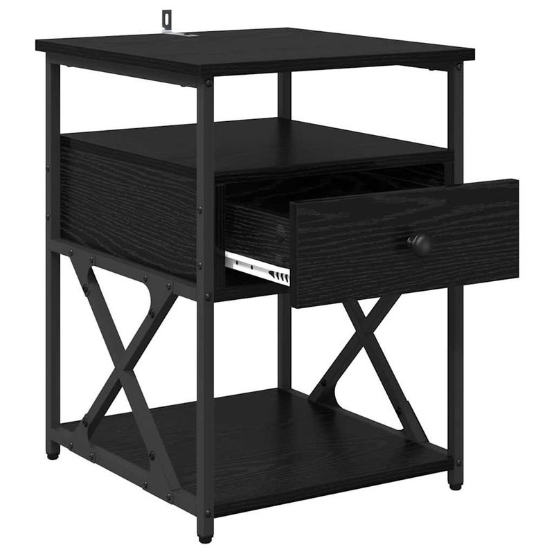 Casa si Gradina - Mobilier - Comode si corpuri - Noptiere - Noptiera cu sertar 2 pcs Stejar negru 40 x 42 x 55 cm - Infinity.ro