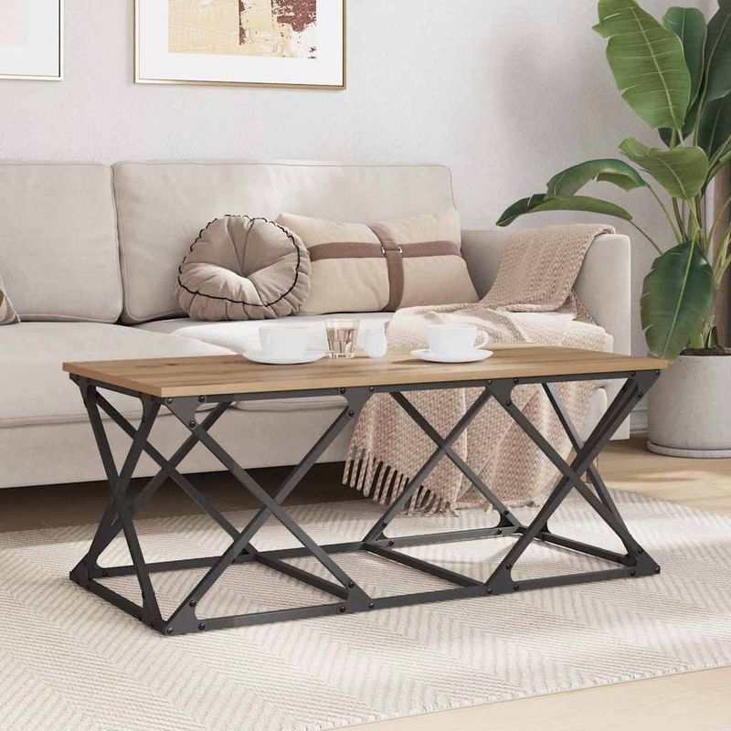 Casa si Gradina - Mobilier - Mese si birouri - Masute de cafea - Masa de cafea stejar artizanal 100 x 49 x 40 cm Lemn compozit - Infinity.ro