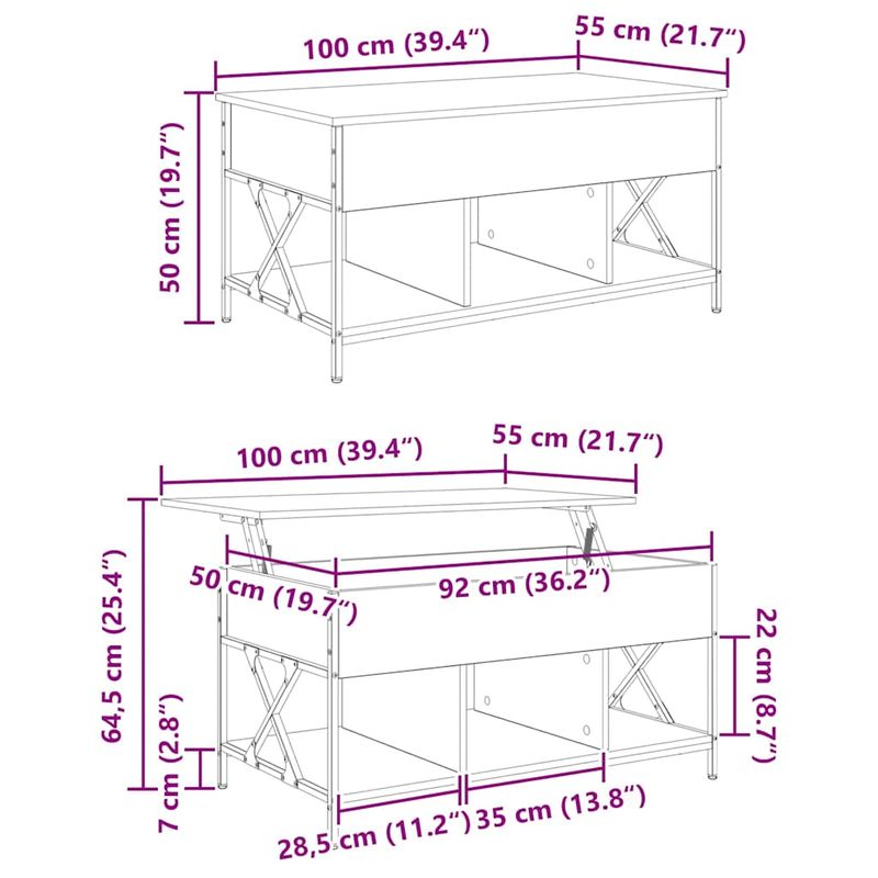 Casa si Gradina - Mobilier - Mese si birouri - Masute de cafea - Masa de cafea Lemn vechi 100 x 55 x 50 cm Lemn compozit - Infinity.ro
