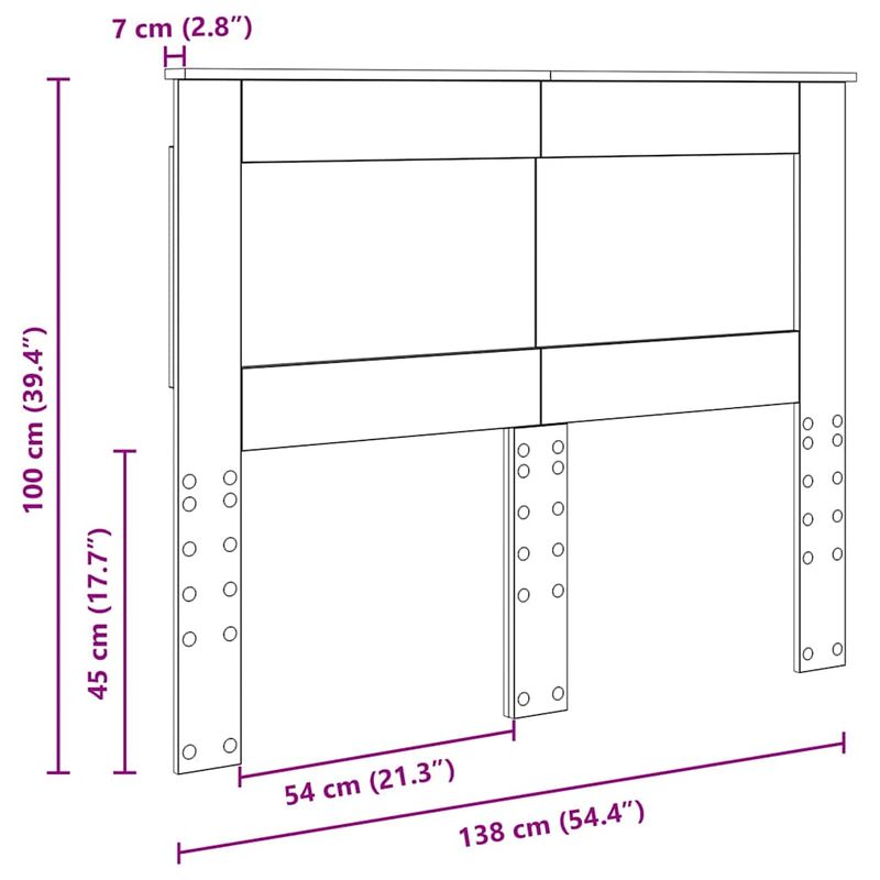 Casa si Gradina - Mobilier - Paturi si accesorii - Accesorii paturi - Tablie de pat 200 cm din lemn masiv de salcam, mărime 200x1.5x80 cm - Infinity.ro