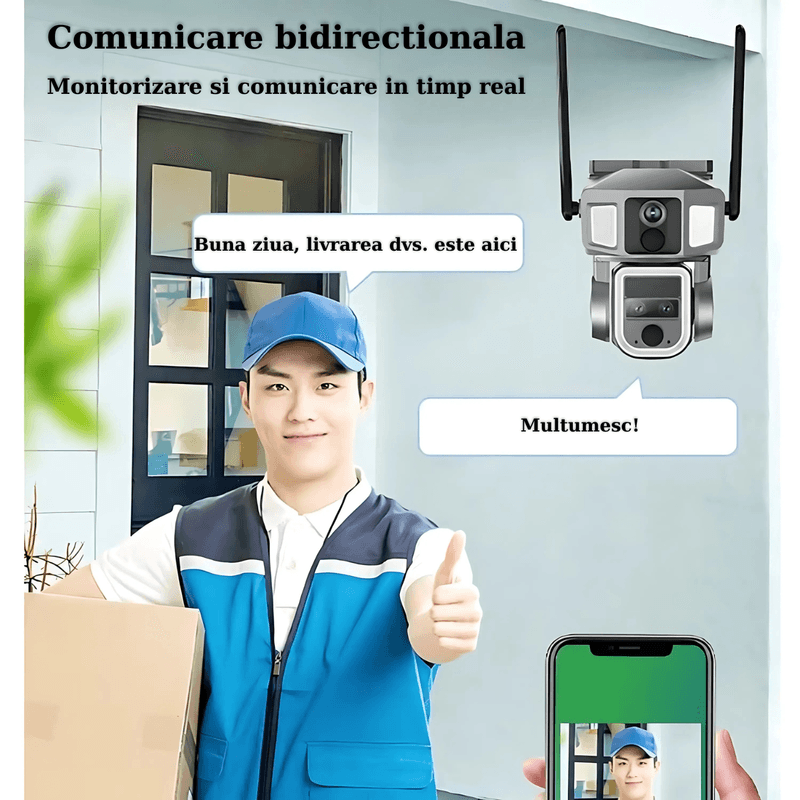 Casa si Gradina - Electrice - Smart Home - Camere de supraveghere - Camera Supraveghere Ultra HD, Conexiune Wi-Fi sau SIM, Panou Solar, Detectie , Comunicare Bidirectionala, Night Vision - Infinity.ro