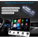 Auto si Moto - Electronice auto - Multimedia auto - Adaptor wireless CarPlay & Android Auto 2-in-1 ZYTEQ®️ PL2, iOS 10+/Android 11+, WiFi 5GHz, Plug-and-Play, gri - Infinity.ro