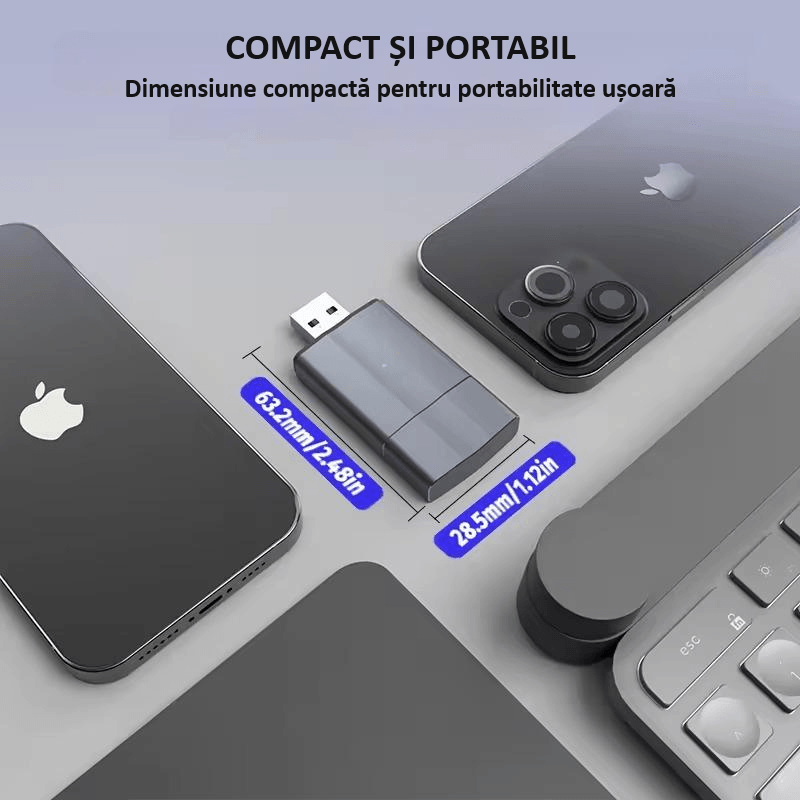 Auto si Moto - Electronice auto - Multimedia auto - Adaptor wireless CarPlay & Android Auto 2-in-1 ZYTEQ®️ PL2, iOS 10+/Android 11+, WiFi 5GHz, Plug-and-Play, gri - Infinity.ro