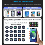 Auto si Moto - Electronice auto - Multimedia auto - Adaptor wireless CarPlay & Android Auto 2-in-1 ZYTEQ®️ PL2, iOS 10+/Android 11+, WiFi 5GHz, Plug-and-Play, gri - Infinity.ro