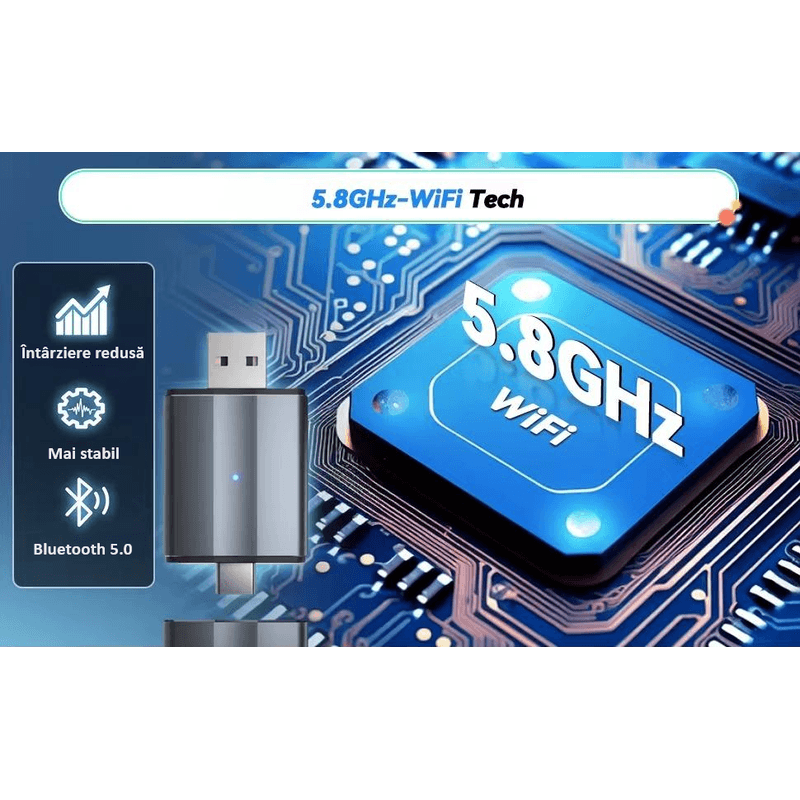 Auto si Moto - Electronice auto - Multimedia auto - Adaptor wireless CarPlay & Android Auto 2-in-1 ZYTEQ®️ PL2, iOS 10+/Android 11+, WiFi 5GHz, Plug-and-Play, gri - Infinity.ro