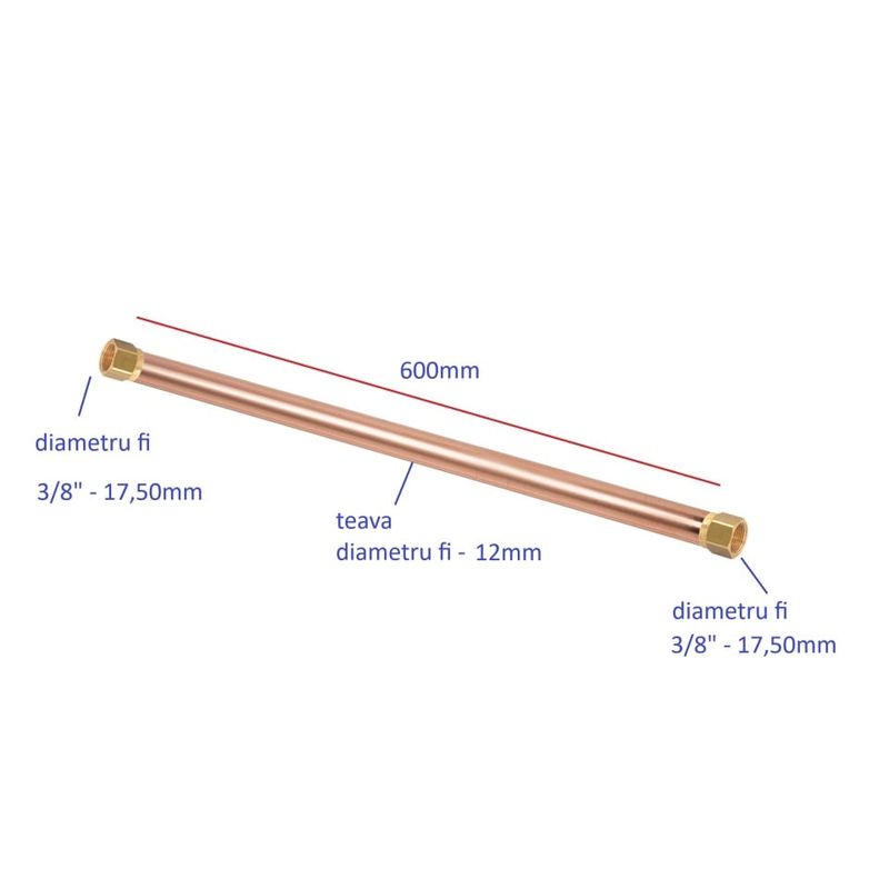 Casa si Gradina - Electrice - Echipamente electrice - Accesorii compresoare - Teava racord cap compresor aer la supapa sens compresor filet 17.5mm SPC.T10, 900 - Infinity.ro