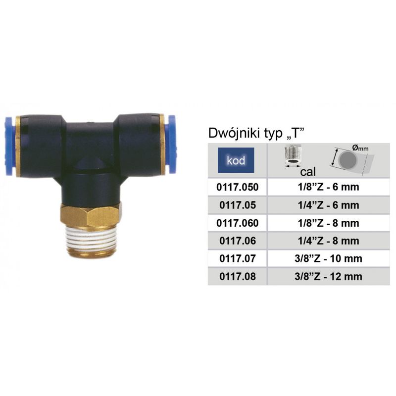 Casa si Gradina - Constructii - Scule de mana si unelte - Accesorii scule de mana - Conector PB (tip T cu filet) 12mm 3/8" MA0117.08 - Infinity.ro