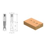 Casa si Gradina - Constructii - Scule electrice si accesorii - Seturi si accesorii pentru gaurit si insurubat - Burghiu CMS gauri infundate coada cilindrica aplatisata surub reglaj D5x27x57.5 Z2+2 DR - Infinity.ro