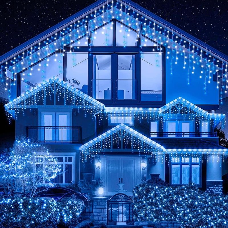 Casa si Gradina - Corpuri si surse de iluminat - Iluminat exterior - Instalatii luminoase exterior - Instalatie Craciun Turturi MRG M946, 12M, Intreconectabila, Alb Albastru - Infinity.ro