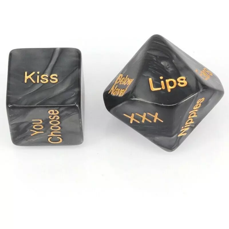 Market - Cadouri - Cadouri personalizate - Set 2 zaruri erotice pentru adulti, cu parti ale corpului, Gonga® Negru - Infinity.ro