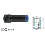 Casa si Gradina - Constructii - Scule de mana si unelte - Chei si truse chei - Cap cheie tubulara impact cu profil protectie de aluminiu 1/2'' 6 laturi, lunga 17 - Infinity.ro