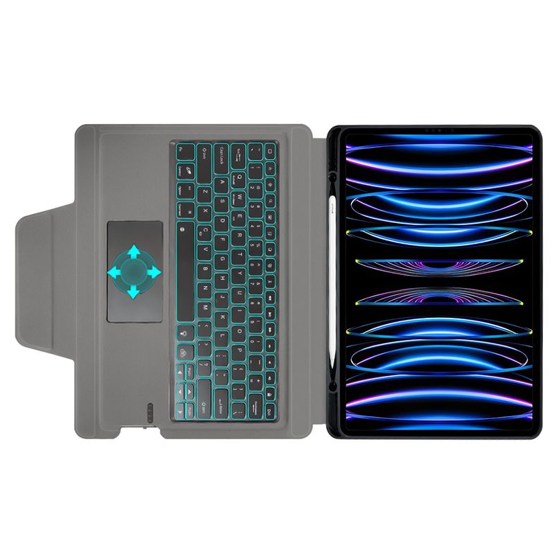 Laptop, Telefoane si Tablete - Tablete si accesorii tablete - Accesorii Tablete - Huse tablete - Husa cu Tastatura pentru iPad Pro 12.9 (2018/2020/2021/2022) / Air 13 (2024) - Techsuit KeyTab Pro - Black - Infinity.ro