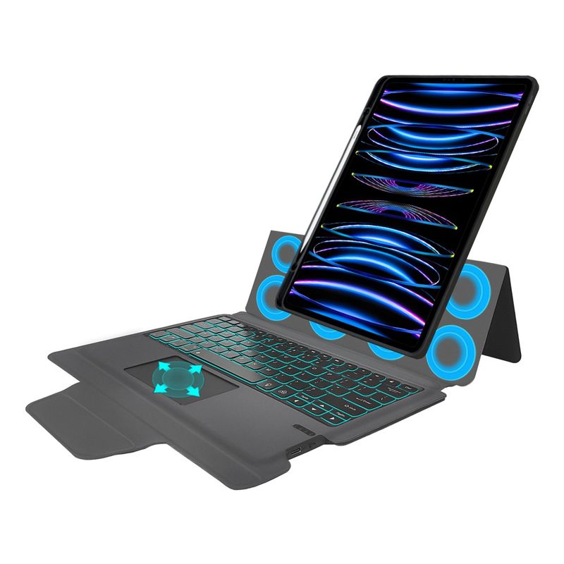 Laptop, Telefoane si Tablete - Tablete si accesorii tablete - Accesorii Tablete - Huse tablete - Husa cu Tastatura pentru iPad Pro 12.9 (2018/2020/2021/2022) / Air 13 (2024) - Techsuit KeyTab Pro - Black - Infinity.ro