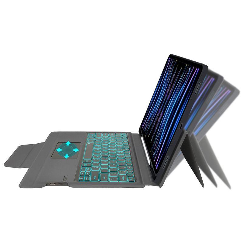 Laptop, Telefoane si Tablete - Tablete si accesorii tablete - Accesorii Tablete - Huse tablete - Husa cu Tastatura pentru iPad Pro 12.9 (2018/2020/2021/2022) / Air 13 (2024) - Techsuit KeyTab Pro - Black - Infinity.ro