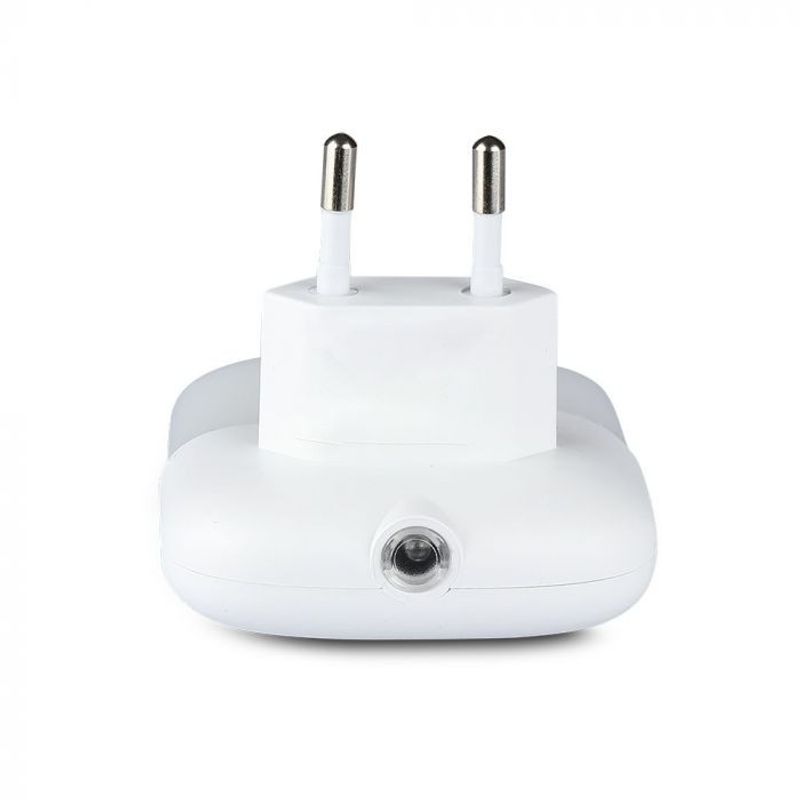 Casa si Gradina - Corpuri si surse de iluminat - Veioze si lampi - Lampi de veghe - Lampa de veghe patrata cu senzor si USB, chip Samsung, 0.45W, lumina calda (3000K), 2A, V-TAC - Infinity.ro