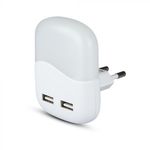 Casa si Gradina - Corpuri si surse de iluminat - Veioze si lampi - Lampi de veghe - Lampa de veghe patrata cu senzor si USB, chip Samsung, 0.45W, lumina calda (3000K), 2A, V-TAC - Infinity.ro