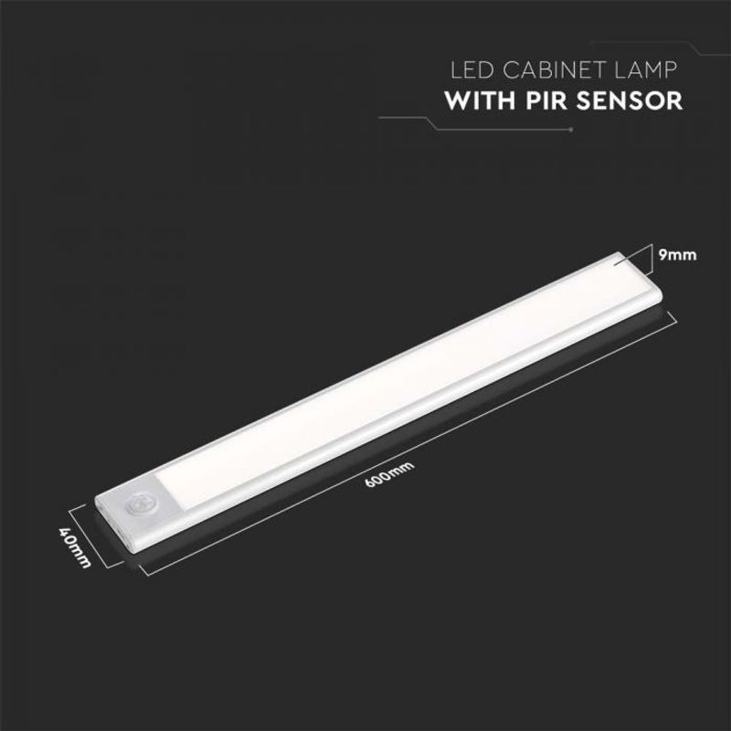 Casa si Gradina - Corpuri si surse de iluminat - Plafoniere, aplice si spoturi - Corp led pentru dulap cu senzor de miscare si acumulator, 2.5 W, lumina neutra(4000K), 260 lm, IP20, argintiu, V-TAC - Infinity.ro