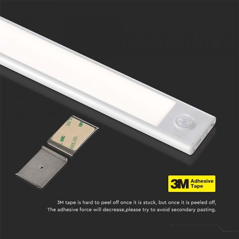 Casa si Gradina - Corpuri si surse de iluminat - Plafoniere, aplice si spoturi - Corp led pentru dulap cu senzor de miscare si acumulator, 2.5 W, lumina neutra(4000K), 260 lm, IP20, argintiu, V-TAC - Infinity.ro