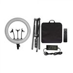 Laptop, Telefoane si Tablete - Telefoane mobile si accesorii - Accesorii Telefoane - Alte accesorii telefoane - Selfie ring light LED 3 suporti de telefon, Dimabil, 55W, 6000 lm, 440 mm, 3200K-5800K, V-TAC - Infinity.ro
