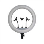 Laptop, Telefoane si Tablete - Telefoane mobile si accesorii - Accesorii Telefoane - Alte accesorii telefoane - Selfie ring light LED 3 suporti de telefon, Dimabil, 55W, 6000 lm, 440 mm, 3200K-5800K, V-TAC - Infinity.ro