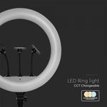 Laptop, Telefoane si Tablete - Telefoane mobile si accesorii - Accesorii Telefoane - Alte accesorii telefoane - Selfie ring light LED 3 suporti de telefon, Dimabil, 55W, 6000 lm, 440 mm, 3200K-5800K, V-TAC - Infinity.ro