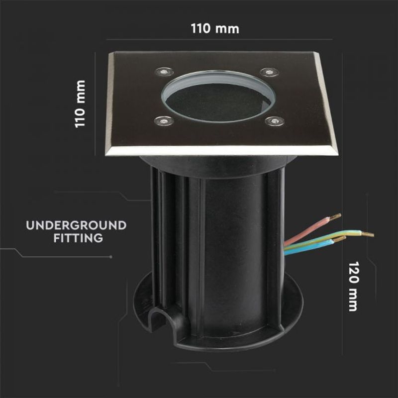 Casa si Gradina - Corpuri si surse de iluminat - Plafoniere, aplice si spoturi - Spot incastrat pentru pardoseala V-TAC, patrat, aluminiu, IP67 - Infinity.ro