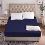 Casa si Gradina - Textile si covoare - Lenjerii de pat - Cearceafuri de pat - Husa pat cu elastic Kotonia Home - Tricot, 100% bumbac, bleumarin, 160x200+30 cm - Infinity.ro