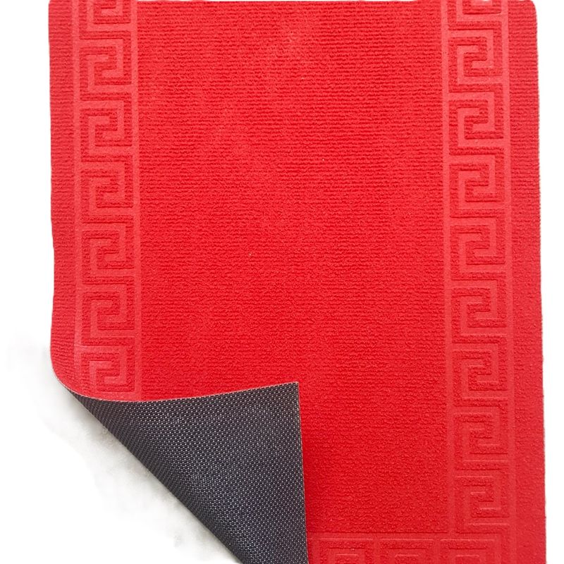 Casa si Gradina - Textile si covoare - Covoare - Covorase intrare - Covoras intrare antiderapant - Decor Greek Border uni, 45x75 cm, 100% pvc, rosu - Infinity.ro