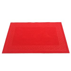 Covoras intrare antiderapant - Decor Greek Border uni, 45x75 cm, 100% pvc, rosu
