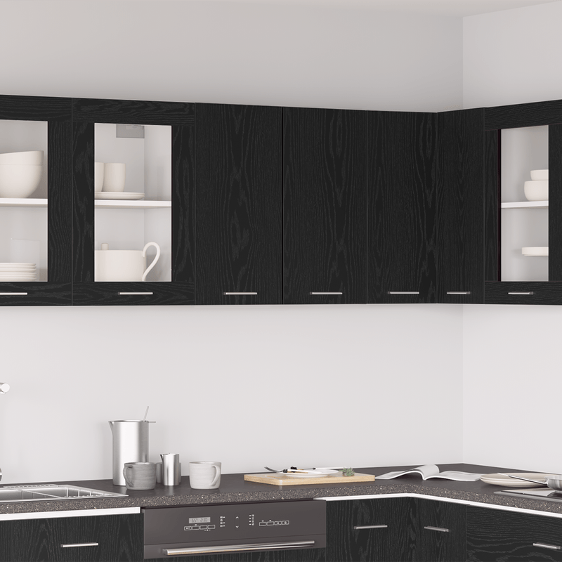 Casa si Gradina - Mobilier - Comode si corpuri - Corpuri bucatarie - Dulap suspendat  Negru Stejar 60x31x60 cm Fabricat din Lemn Prelucrat - Infinity.ro