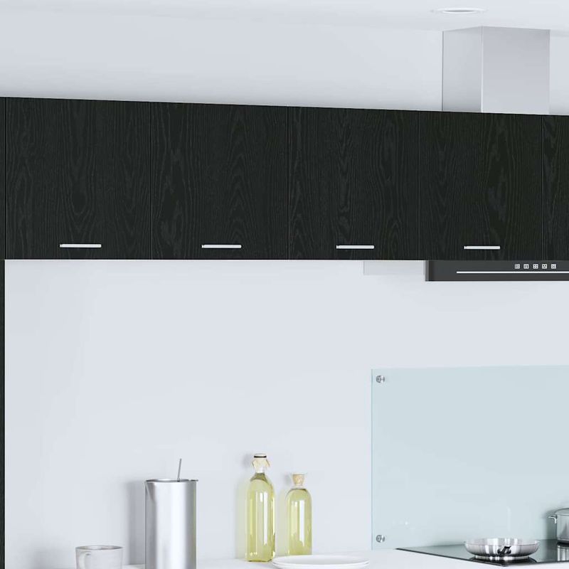 Casa si Gradina - Mobilier - Comode si corpuri - Corpuri bucatarie - Dulap suspendat Riga Stejar Negru 80 x 31 x 40 cm Lemn compozit - Infinity.ro