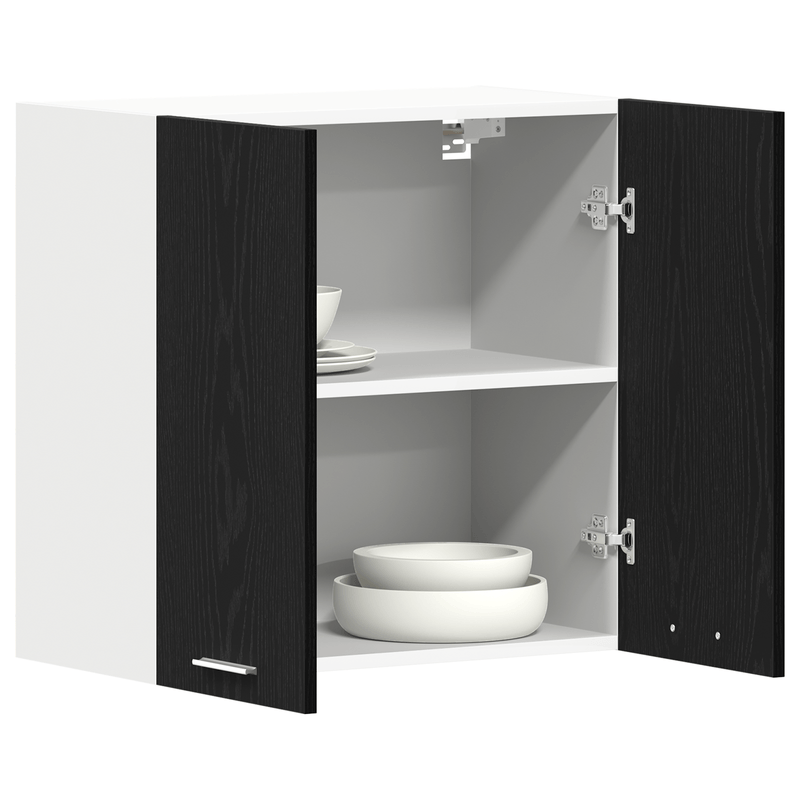 Casa si Gradina - Mobilier - Comode si corpuri - Corpuri bucatarie - Dulap suspendat  Negru Stejar 60x31x60 cm Fabricat din Lemn Prelucrat - Infinity.ro