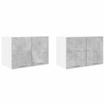 Casa si Gradina - Mobilier - Comode si corpuri - Corpuri bucatarie - Dulap suspendat Riga 2 pcs Gri beton si Alb 60 x 31 x 40 cm - Infinity.ro