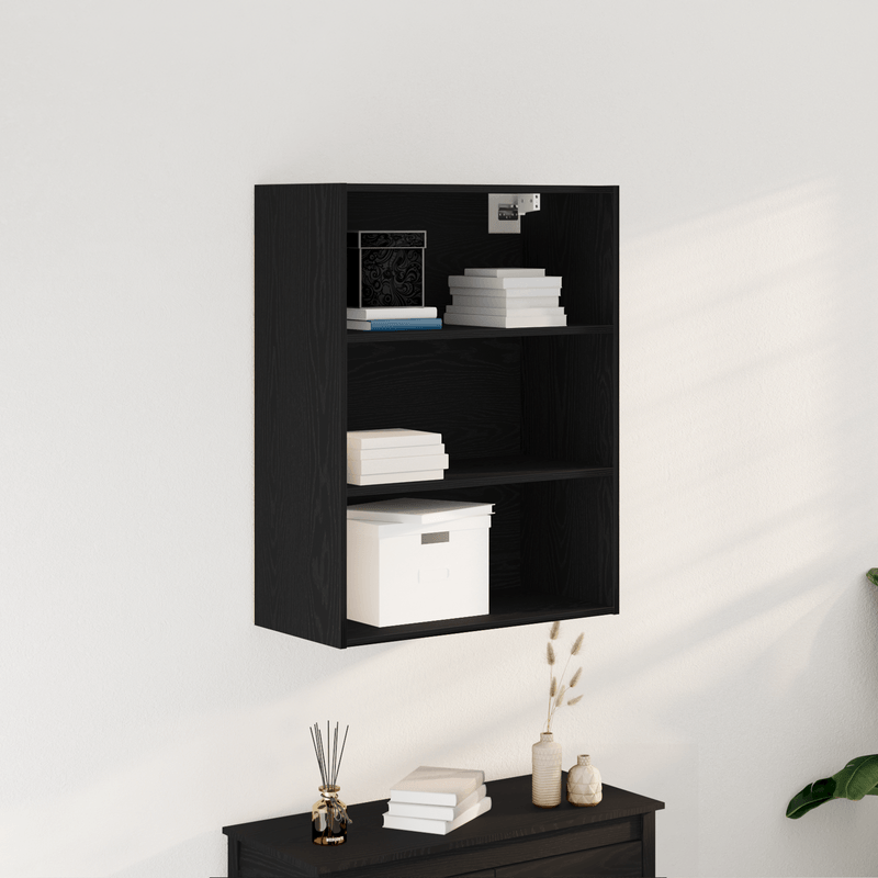 Casa si Gradina - Mobilier - Comode si corpuri - Comode - Dulap Suspendat de Perete Stejar Negru 69.5 x 32.5 x 90 cm - Infinity.ro