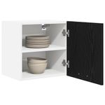 Casa si Gradina - Mobilier - Comode si corpuri - Corpuri bucatarie - Dulap suspendat cu usa Riga Stejar negru si Alb 40 x 31 x 40 cm - Infinity.ro