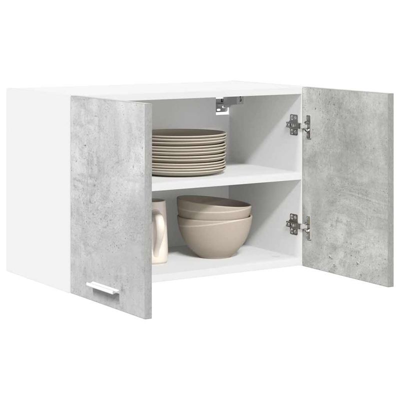 Casa si Gradina - Mobilier - Comode si corpuri - Corpuri bucatarie - Dulap suspendat Riga 2 pcs Gri beton si Alb 60 x 31 x 40 cm - Infinity.ro